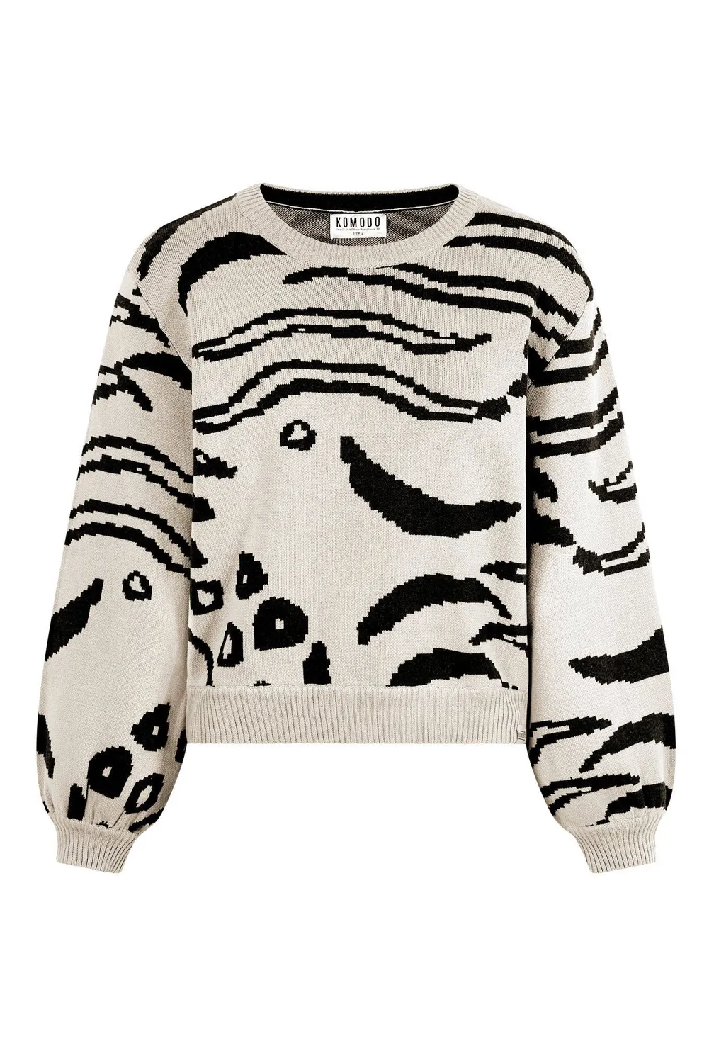 KOMODO TIGER HOPE Pullover Ecru Tigerprint Bio
