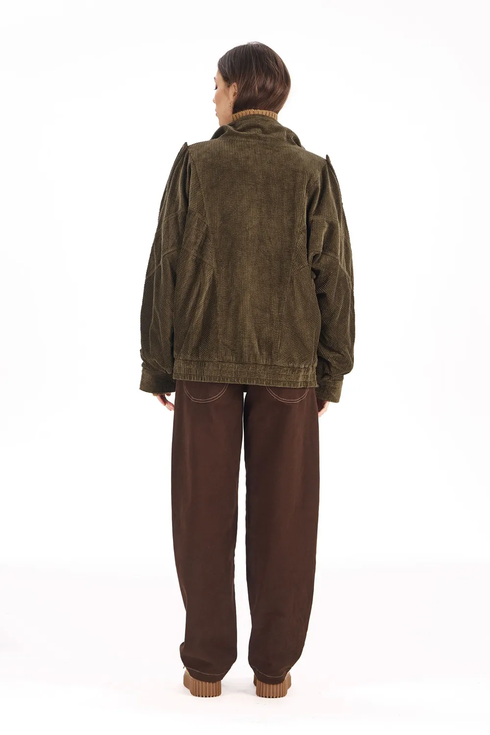Komodo Hattie Jacke Khaki Bio-Baumwolle Cord