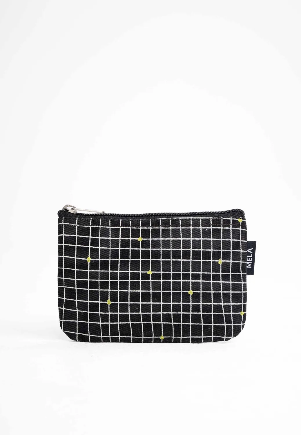 MELA Kleine Kosmetiktasche greige candy grid Baumwolle