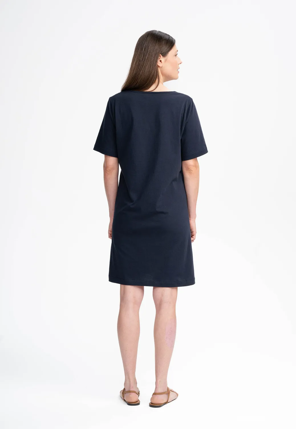 MELA JANITRA V-Neck Kleid schwarz Fairtrade Bio-Baumwolle