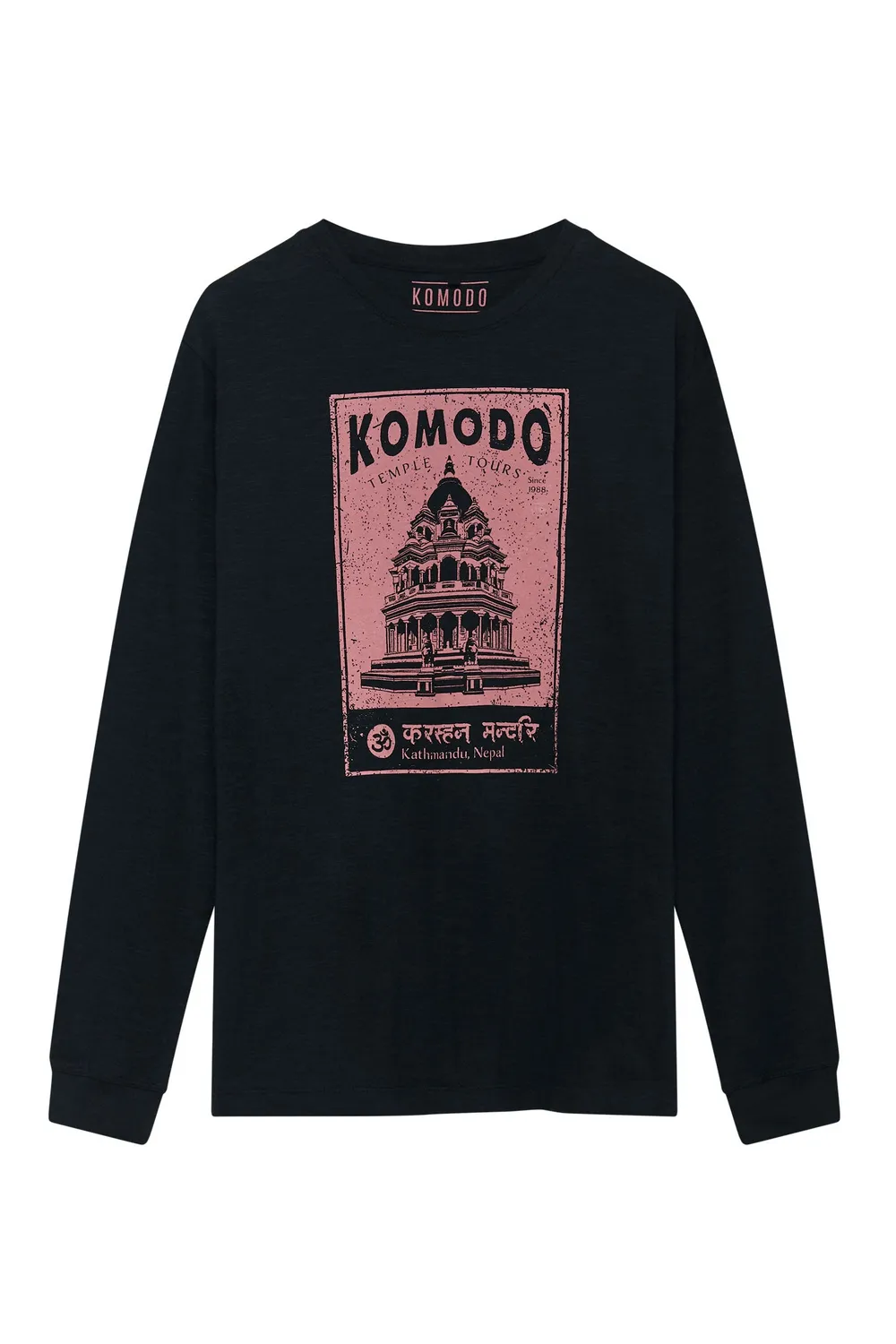 Komodo Dunbar Temple Langarmshirt Schwarz Bio-Baumwolle