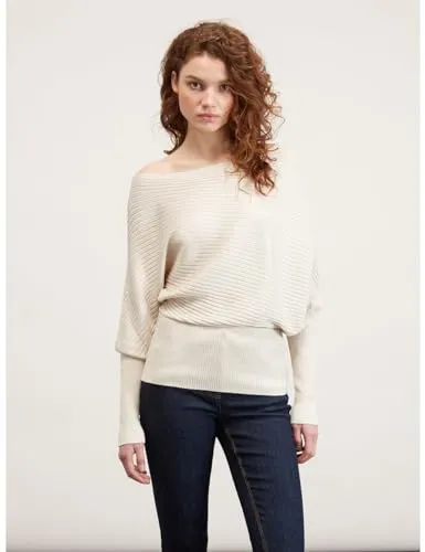 Motivi Lurex-Pullover asymmetrisch Flachrippe