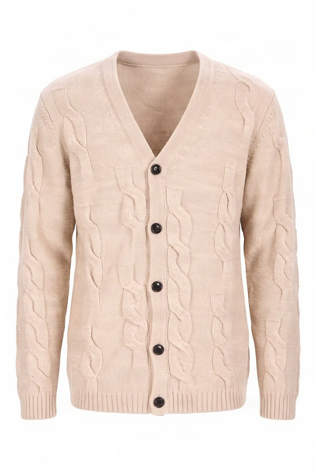 KOMODO ROBIN Strickjacke Sand Lammwolle Herren