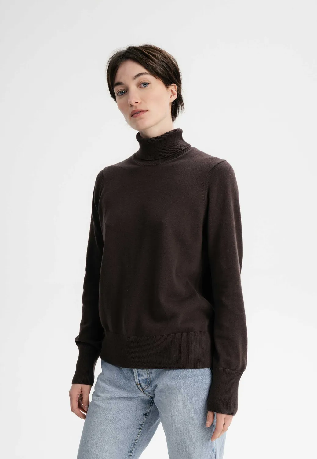 MELA MAYURA Rollkragenpullover bold blue S Baumwolle
