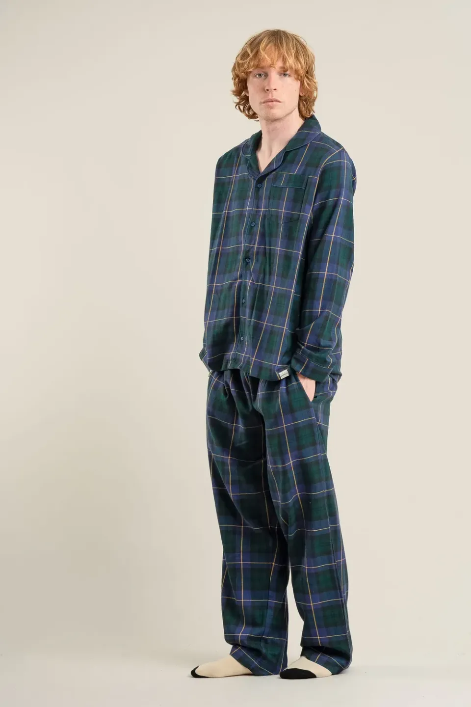 KOMODO Jim Jam Pyjama Set Black Watch Bio-Baumwolle