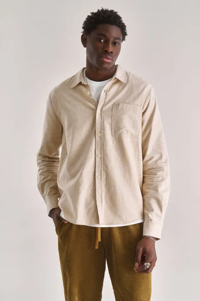 KOMODO SPECTRE Hemd Sand Bio-Baumwolle Flanell