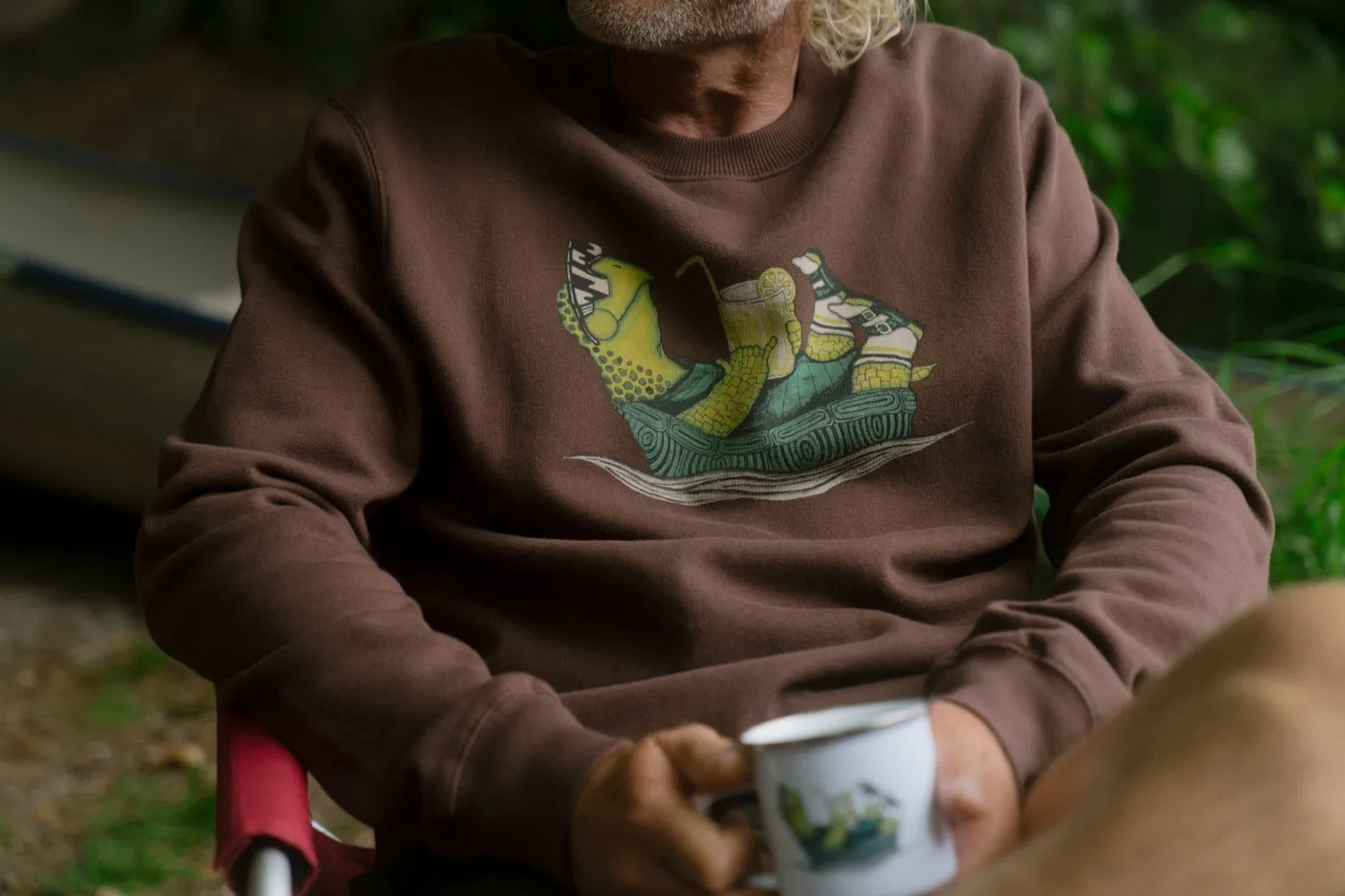 LAKOR Slow Flow Crewneck Sweatshirt Chicory Coffee Bio