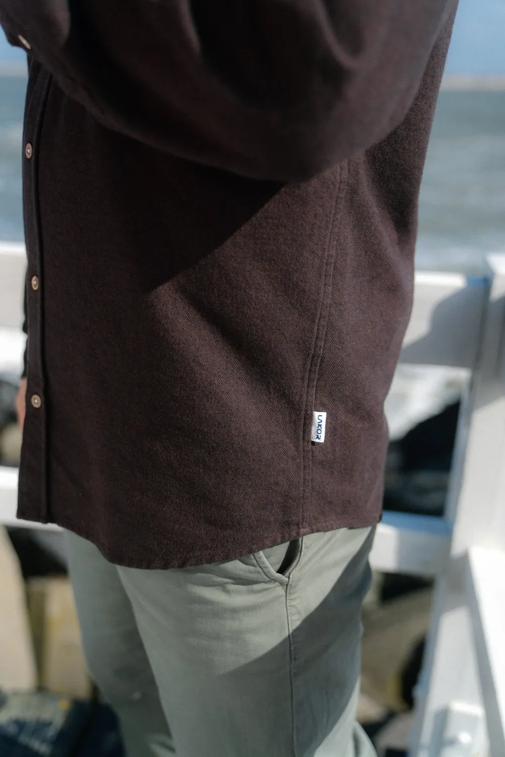 LAKOR Moss Shirt Hemd Chicory Coffee Bio-Baumwolle