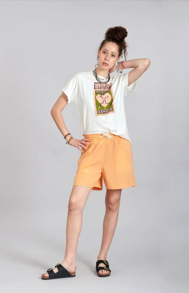 KOMODO LEAH Shorts Cantaloupe Gr. 42 Bio-Stickerei