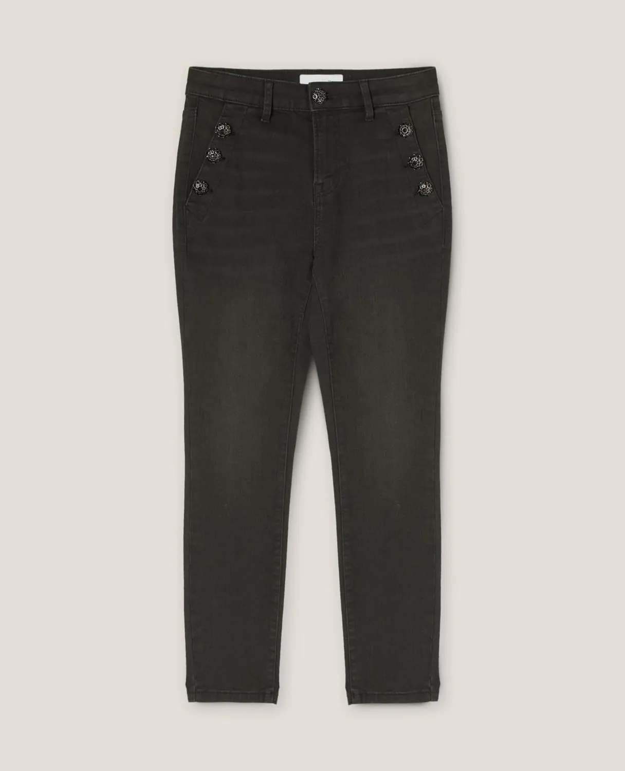 motivi Skinny-Jeans Knopf black washed Denim
