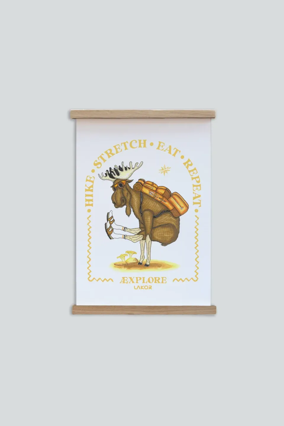 LAKOR Hike Stretch Poster White Elch-Motiv