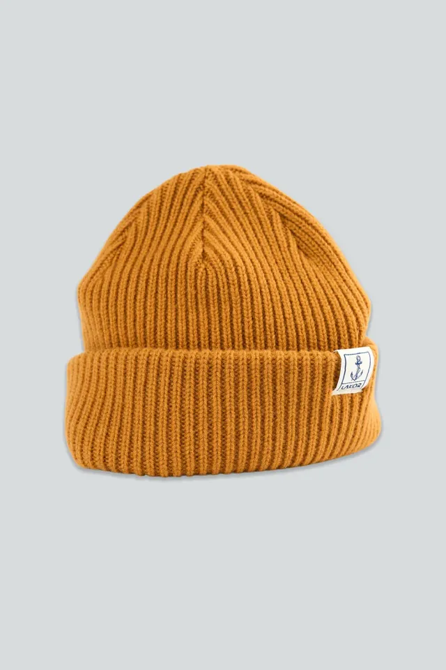 LAKOR Merino Wool Beanie Gelb Merinowolle