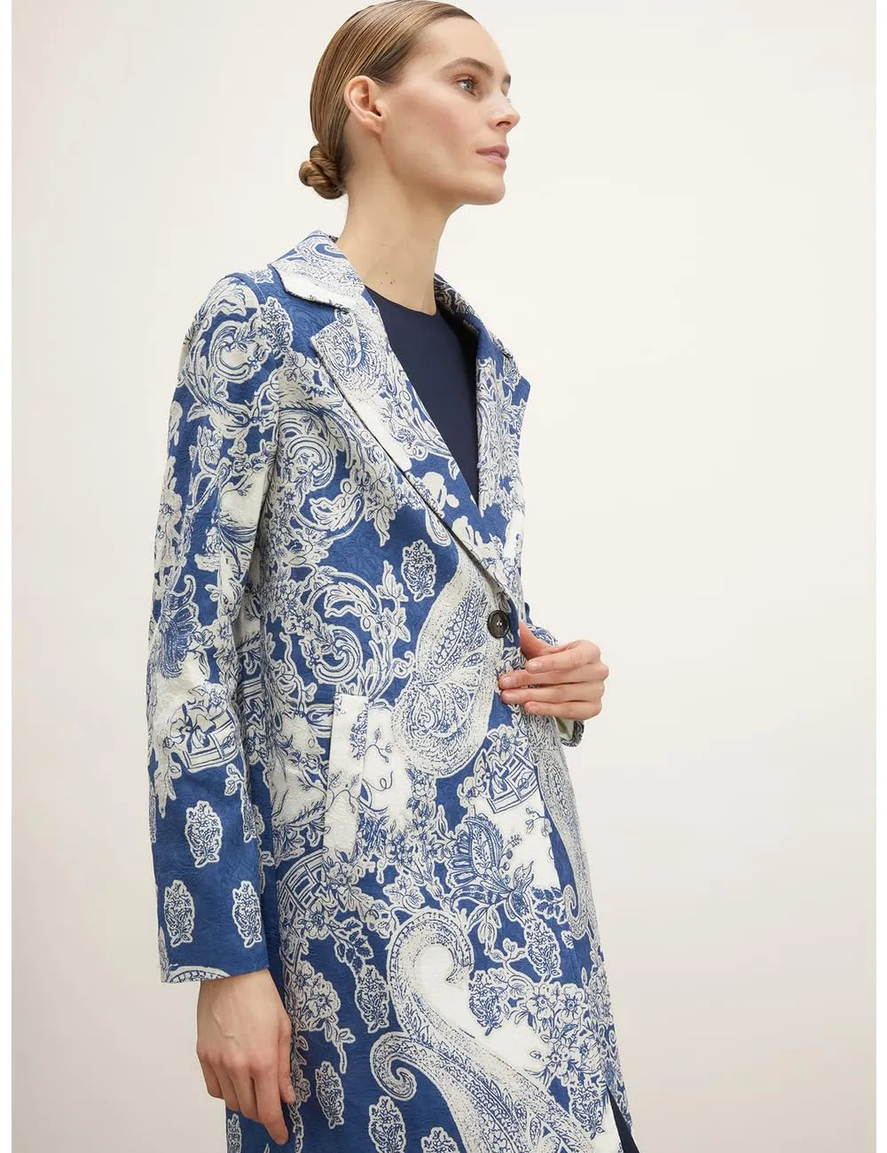 Motivi Jacquard-Mantel Übergangsmantel mit Muster