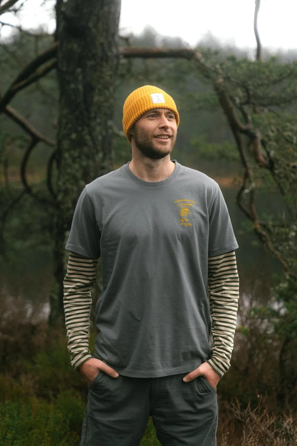 LAKOR Cotton Beanie Gelb Bio-Baumwolle Fisherman-Knit