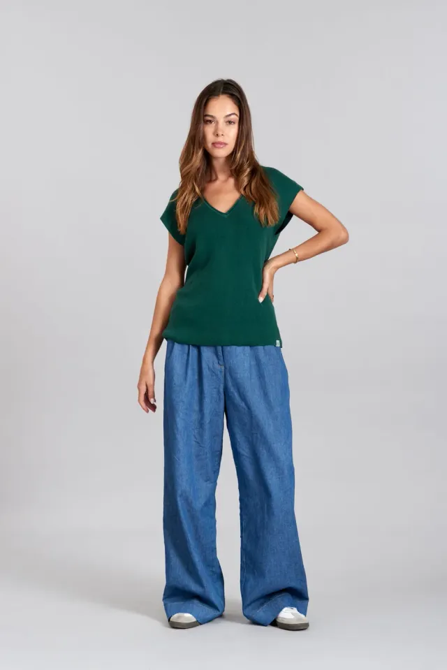 Komodo Lola Hose Patchwork 38 aus Baumwoll-Leinen