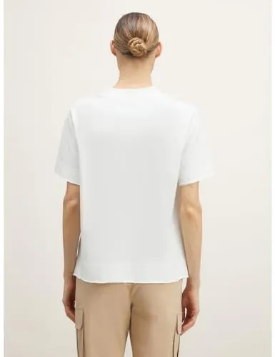 Motivi Boxy-T-Shirt Baumwolle gehaekelte Tasche