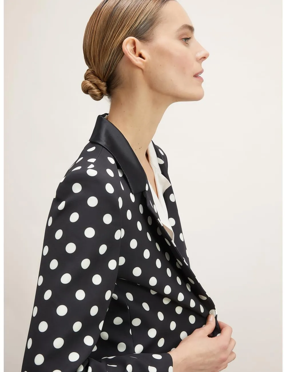 Motivi Blazer mit Punktmuster einreihig Damen gepunktet