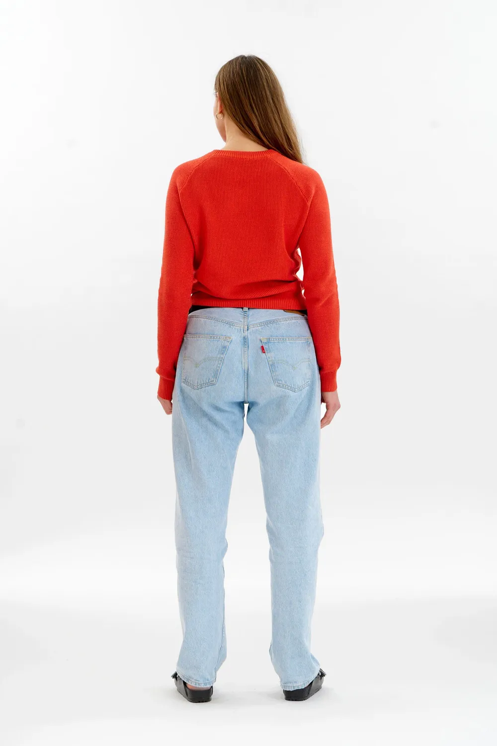 KOMODO FOG Pullover Rot Bio-Baumwolle Waffel