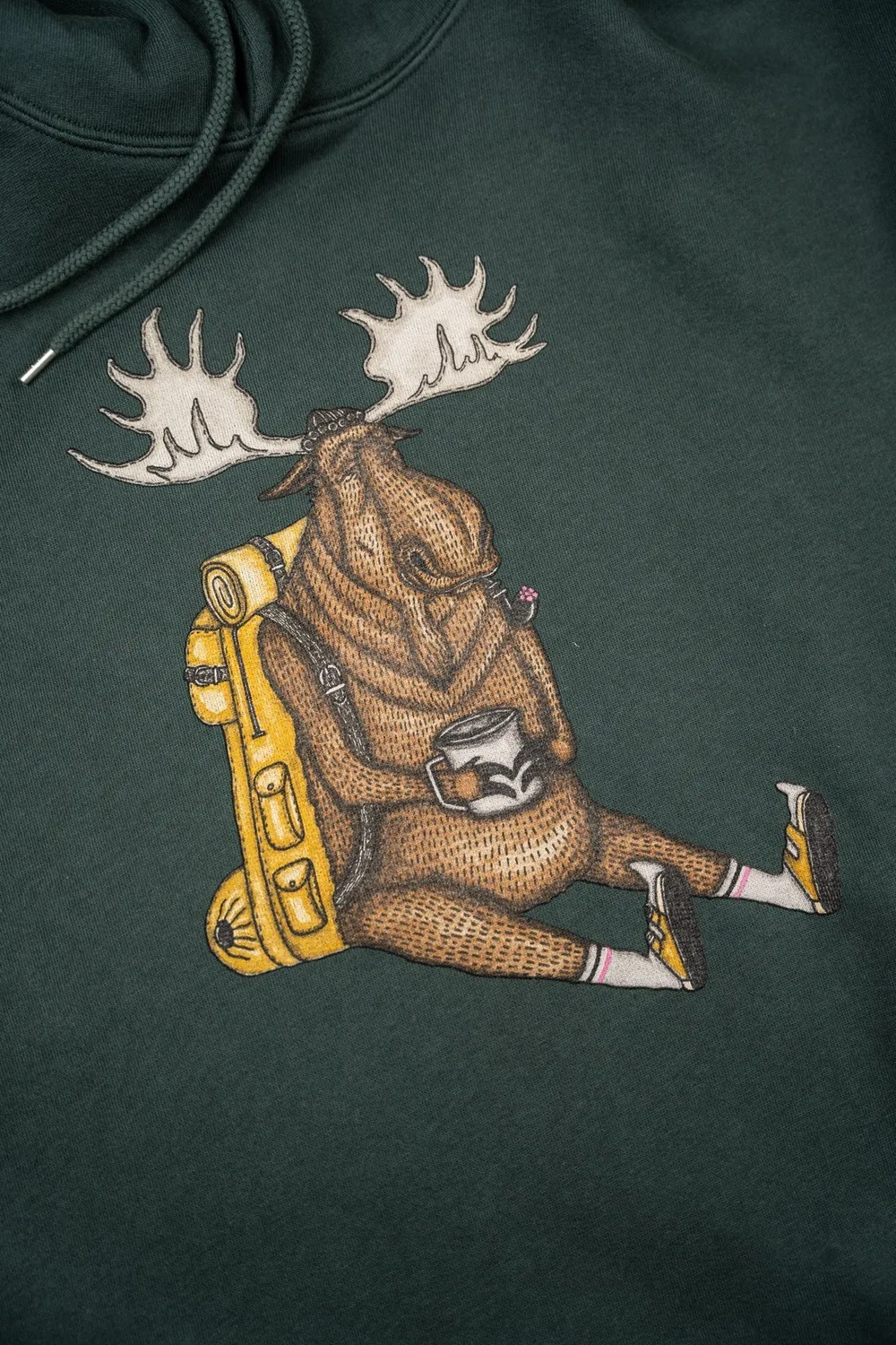 LAKOR Snooze Moose Hoodie Green Gables Baumwolle