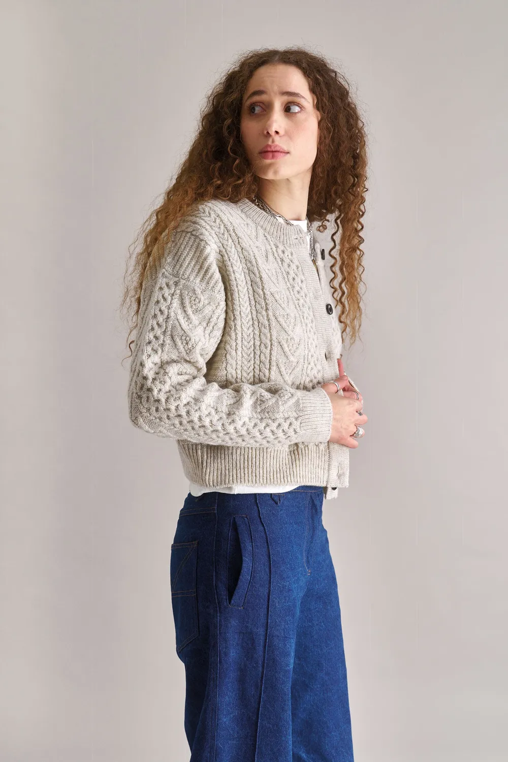 Komodo Charlie Cardigan Natur Lambswool