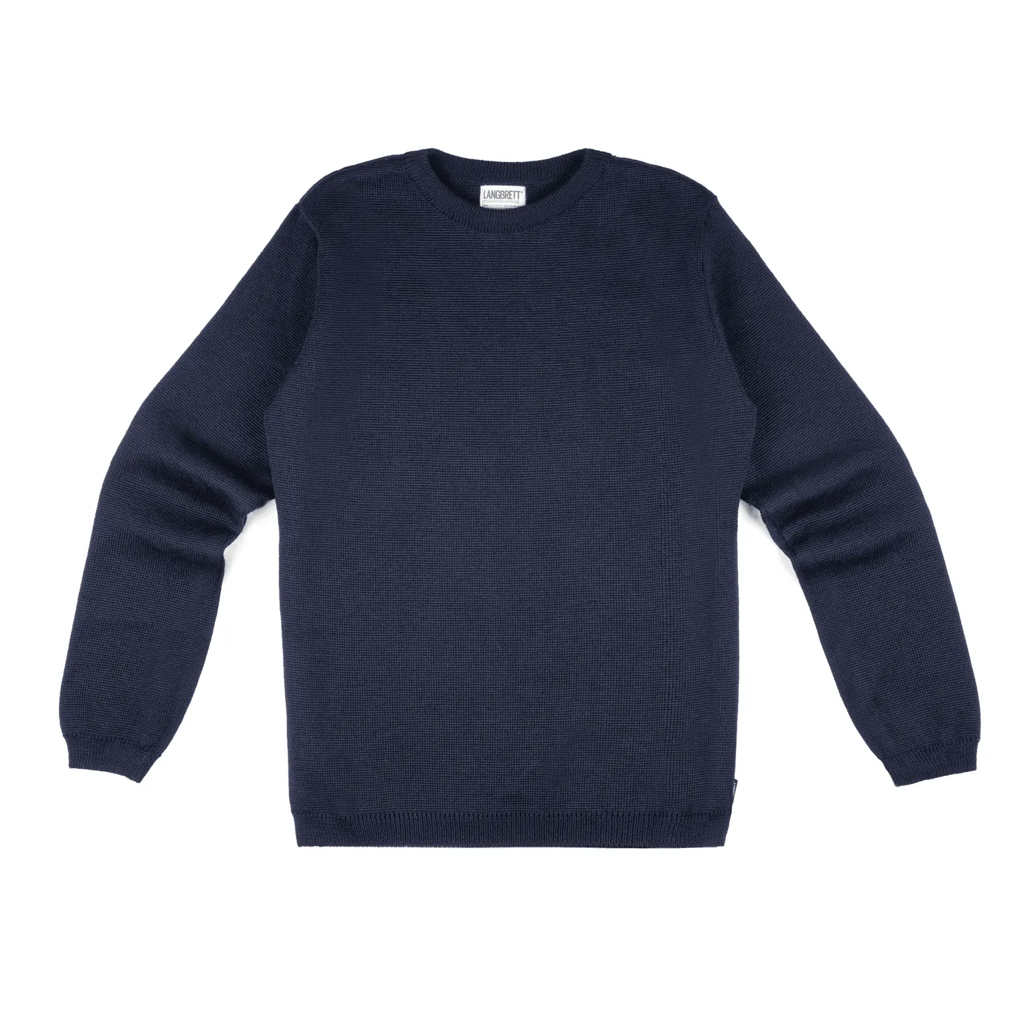Langbrett Grobstrick Pullover schwarz M Bio-Schurwolle