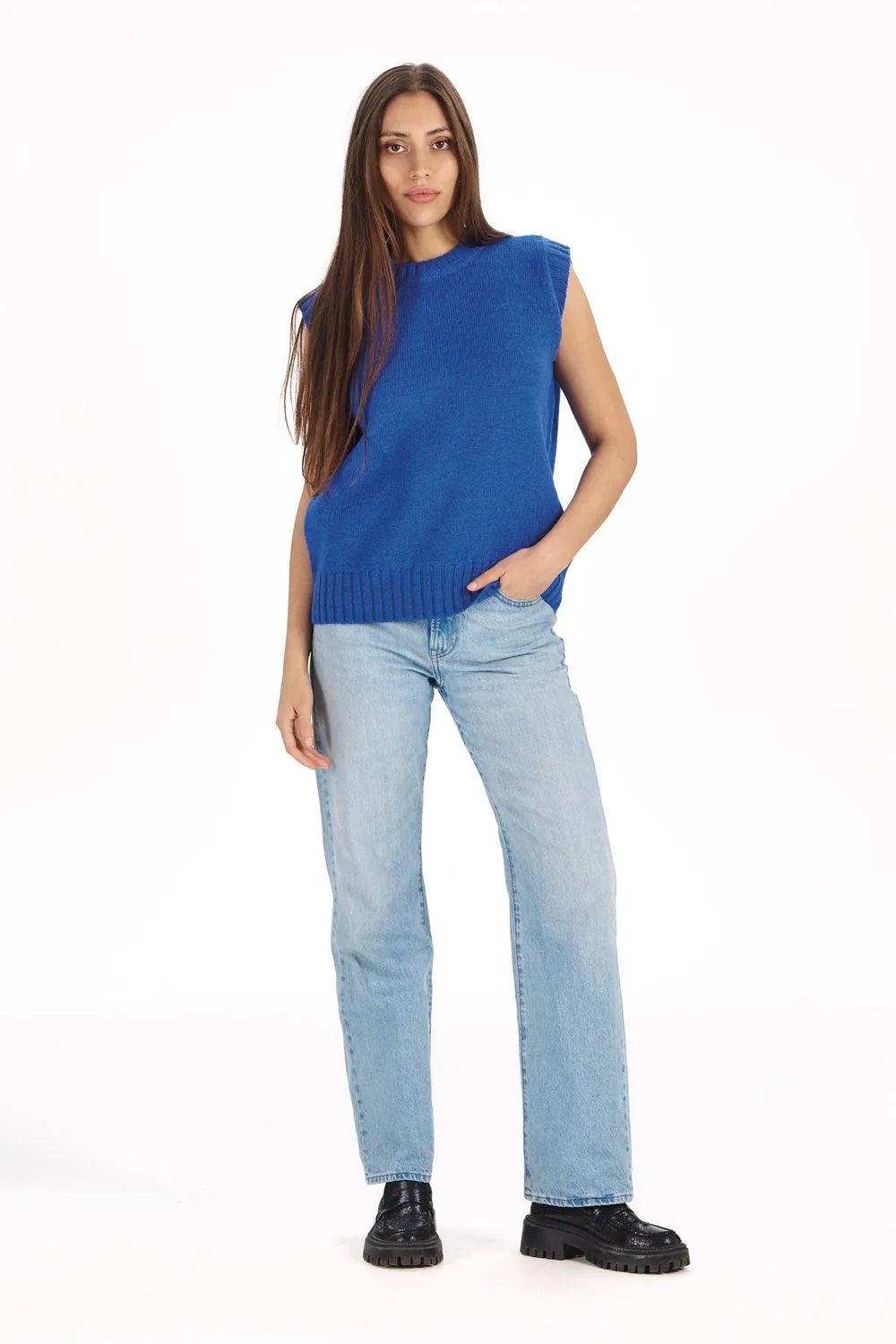 Komodo India Weste Damen cobalt Lammwolle