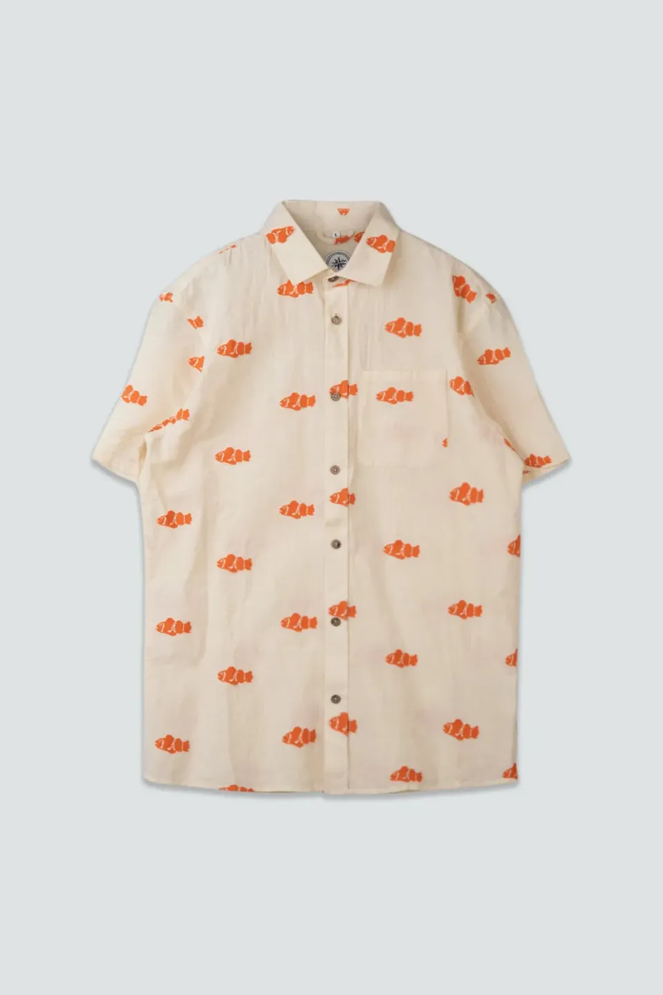 LAKOR Clownfish Kurzarmhemd Off White Bio-Baumwolle