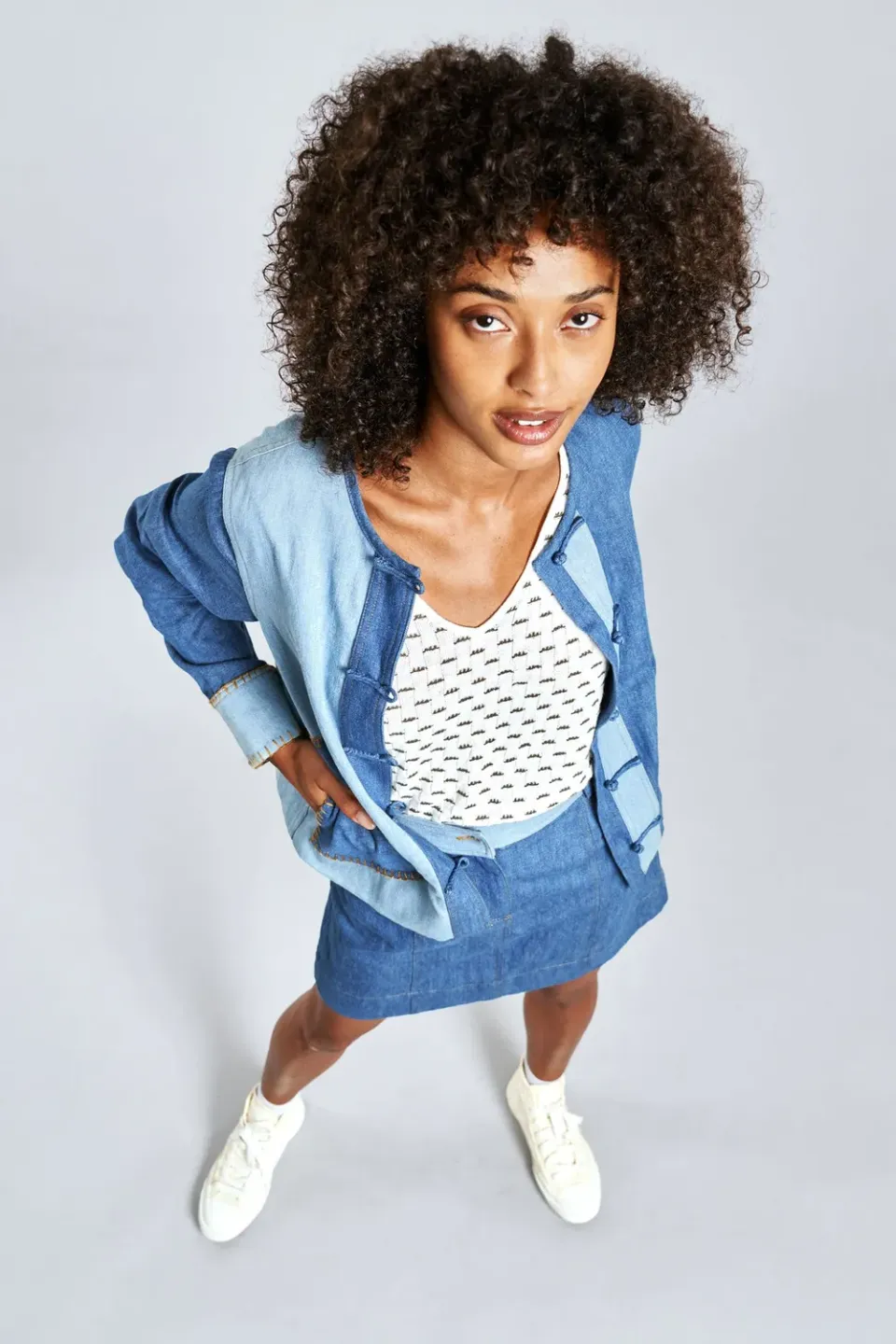 Komodo Nelly Organic Cotton Jacke Blau Patchwork