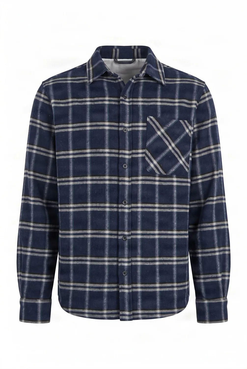 KOMODO SANTI Hemd Navy Check Bio-Flanell relaxed