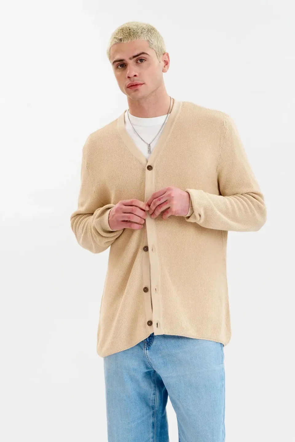 Komodo Lucas Cardigan Creme aus Bio-Baumwolle