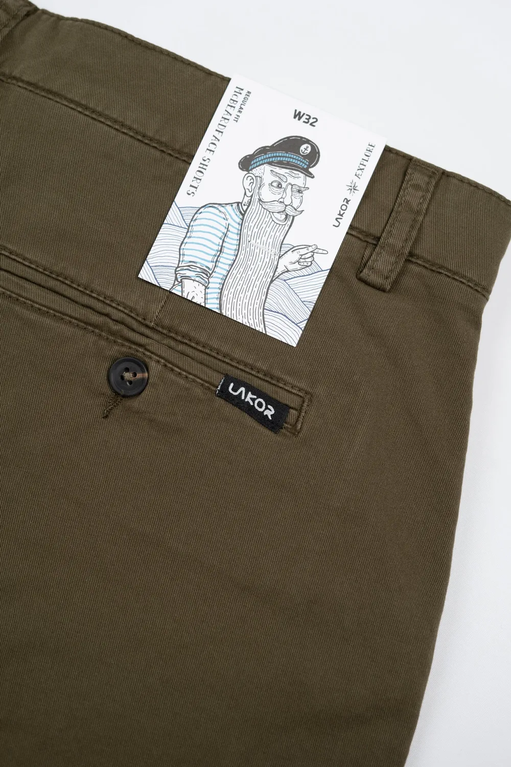 LAKOR McBeardface Shorts Olive Night Bio-Baumwolle