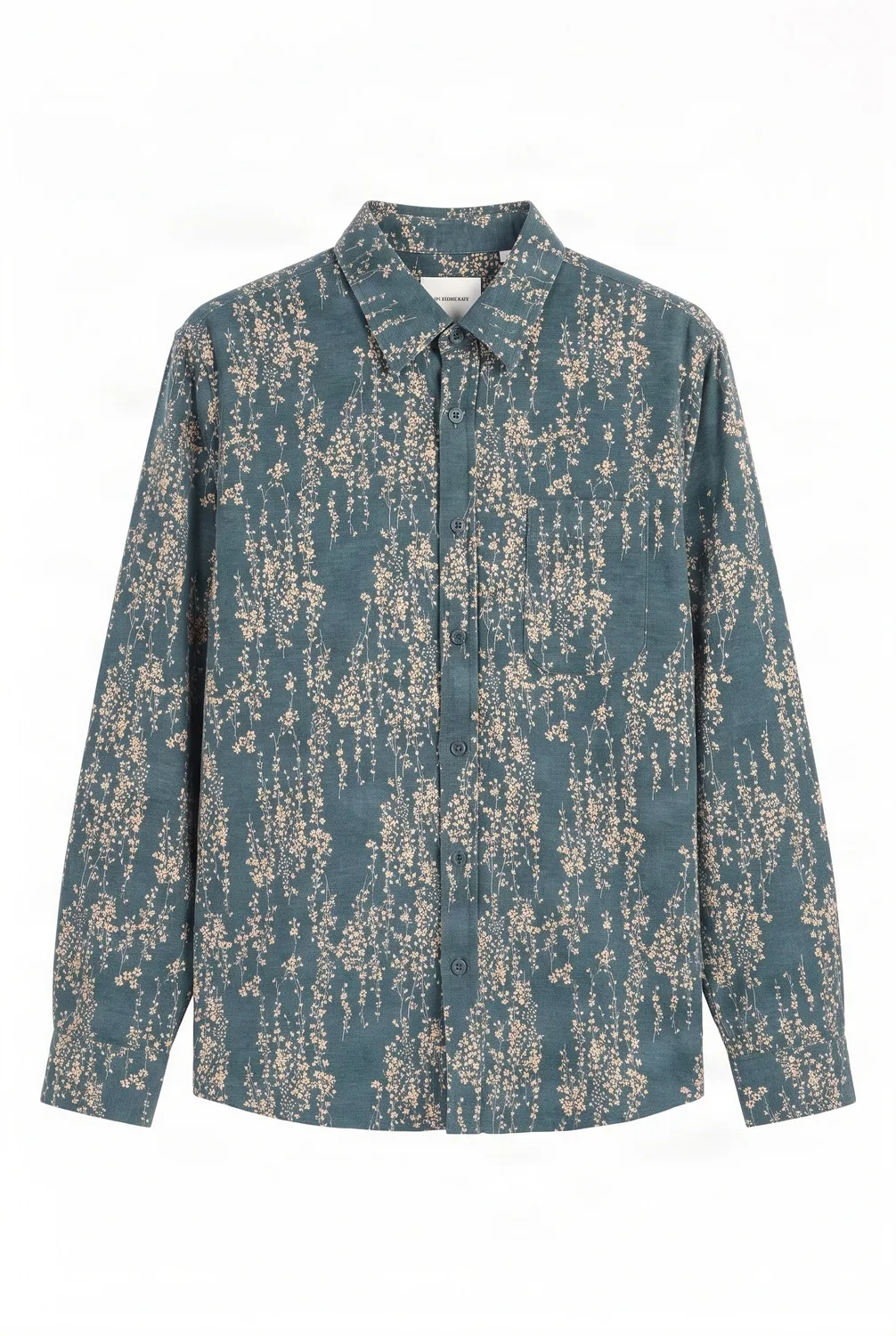 KOMODO SPECTRE Hemd blau Floral Bio-Baumwolle
