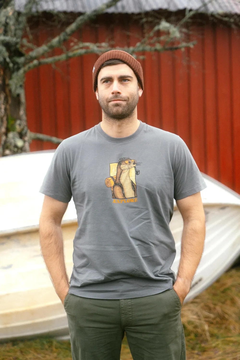 LAKOR Otter Æxplorer T-Shirt Urban Chic Biobaumwolle