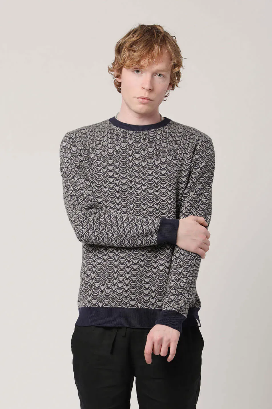 KOMODO HAKKU Pullover Navy Herren Bio-Baumwolle