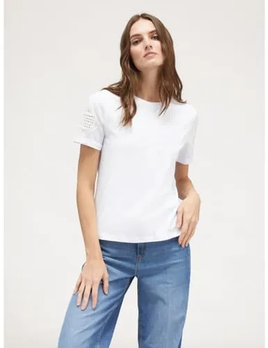 Motivi T-Shirt Damen mit Häkelspitze kurzarm