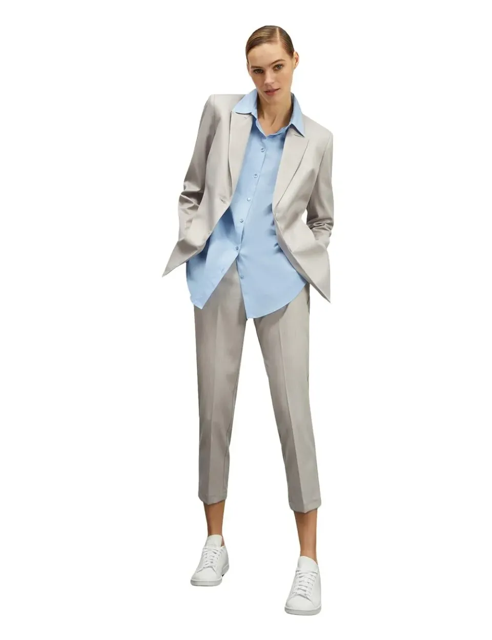 Motivi Regular-Hose Shiny-Optik Stoffhose Glanz