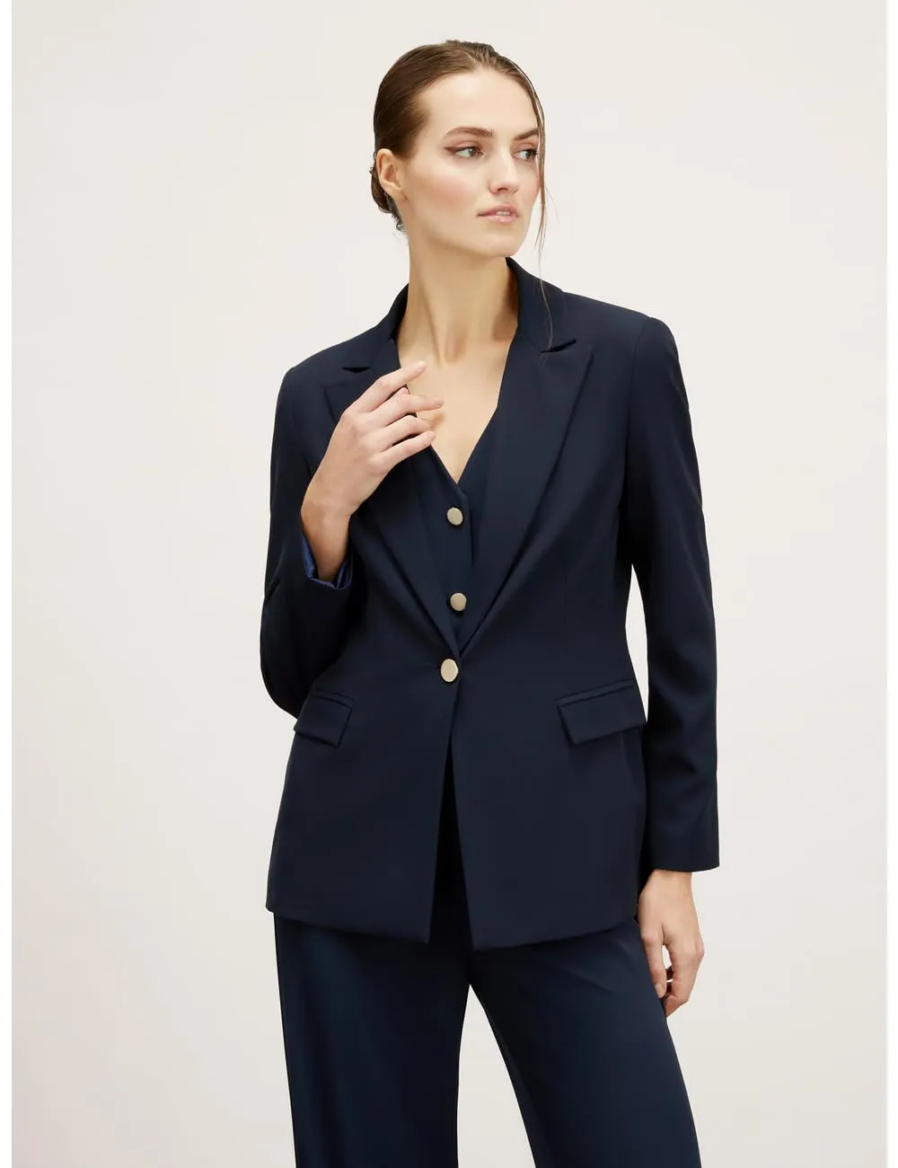 Motivi Blazer einreihig mit Knopf Damen fließend