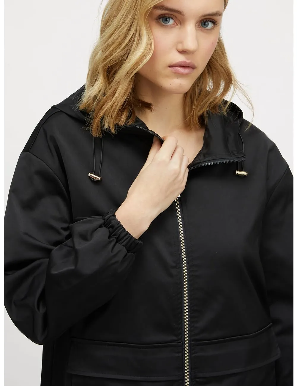 Motivi Jacke mit Kapuze Satin-Jacke mit Taschen