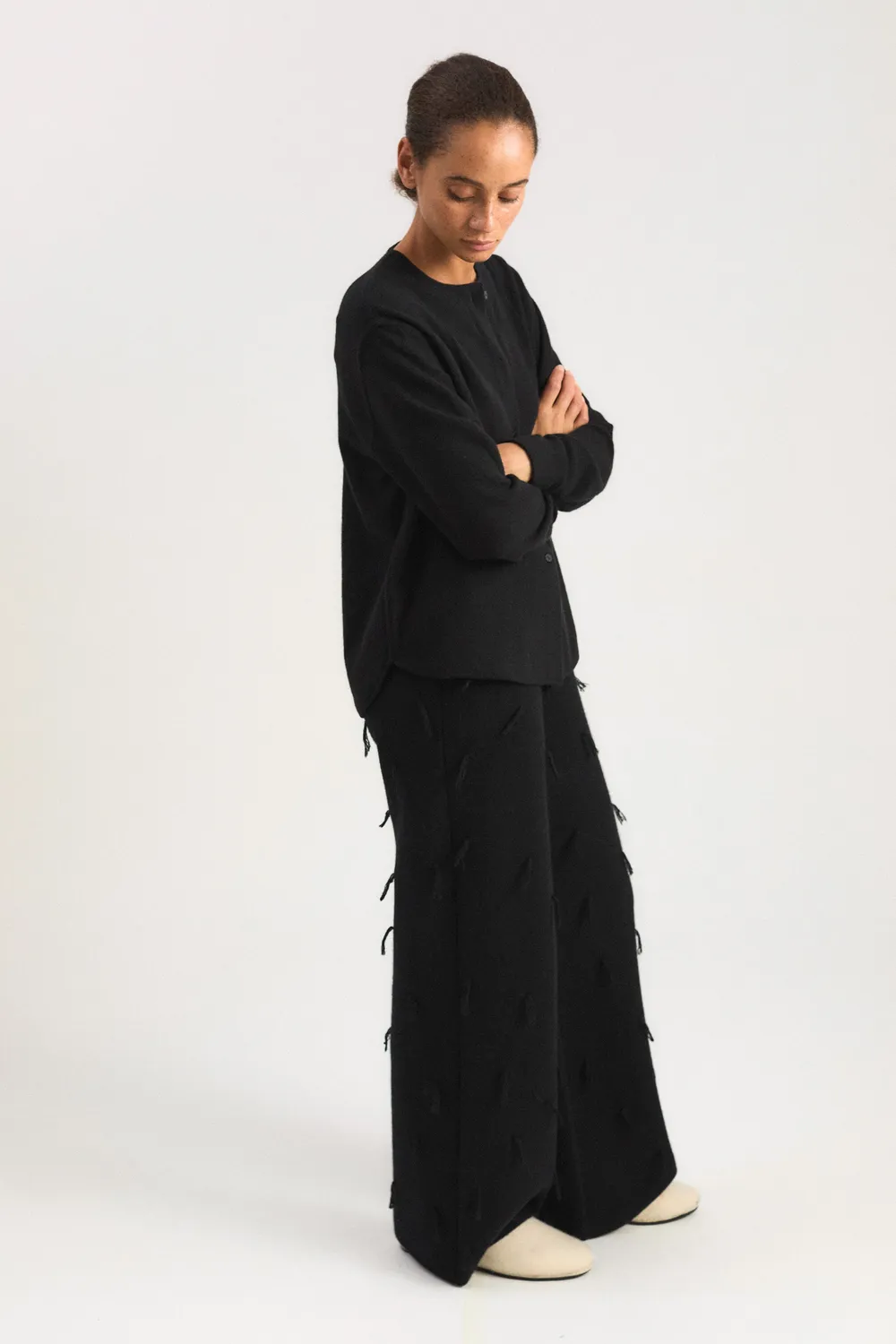 Oyuna Imura Hemd Schwarz Kaschmir Tuxedo
