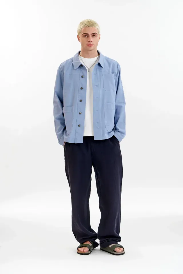 KOMODO MAKULU Hose Navy Tencel-Leinen Herren