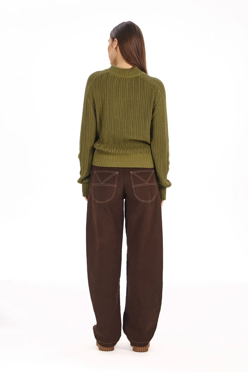 KOMODO AMELIA Barrel-Leg Hose Chocolate Bio-Baumwolle