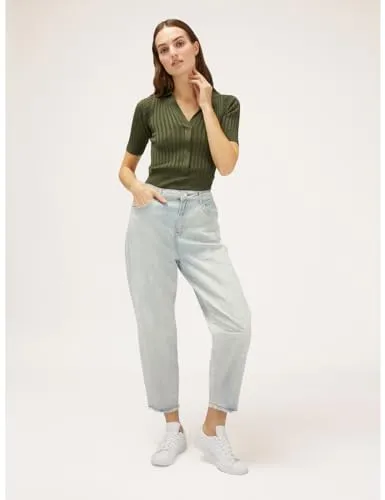 Motivi Balloon-Jeans mit Stickerei Jeans hellblau Blumen