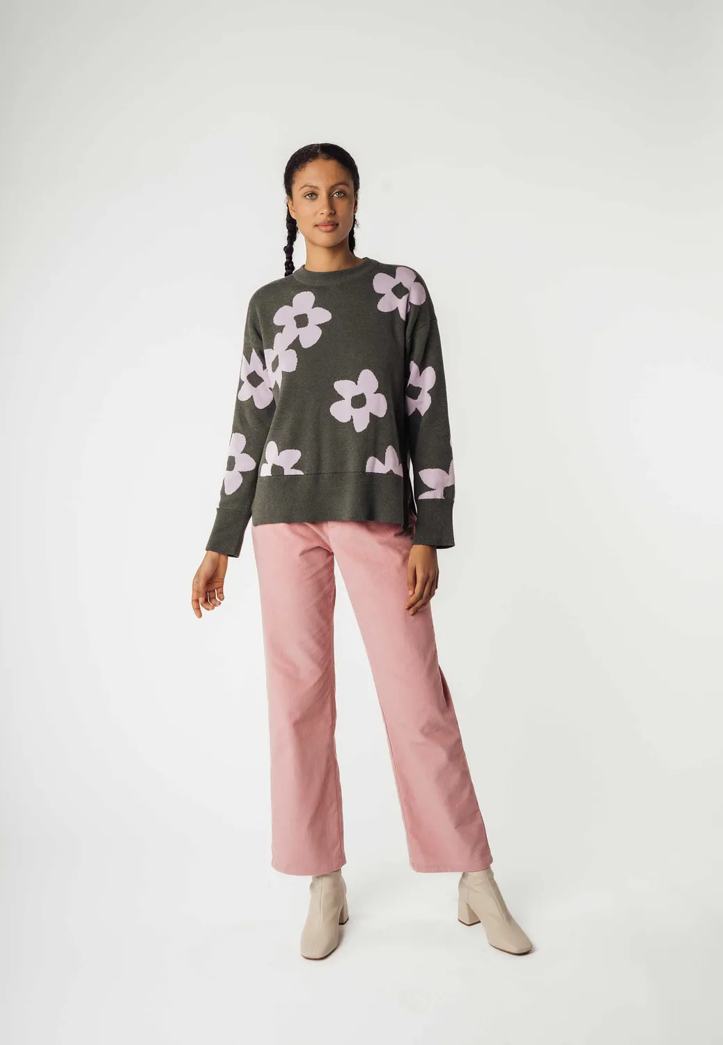 MELA Faiza Jacquard Pullover schwarz Bio-Baumwolle