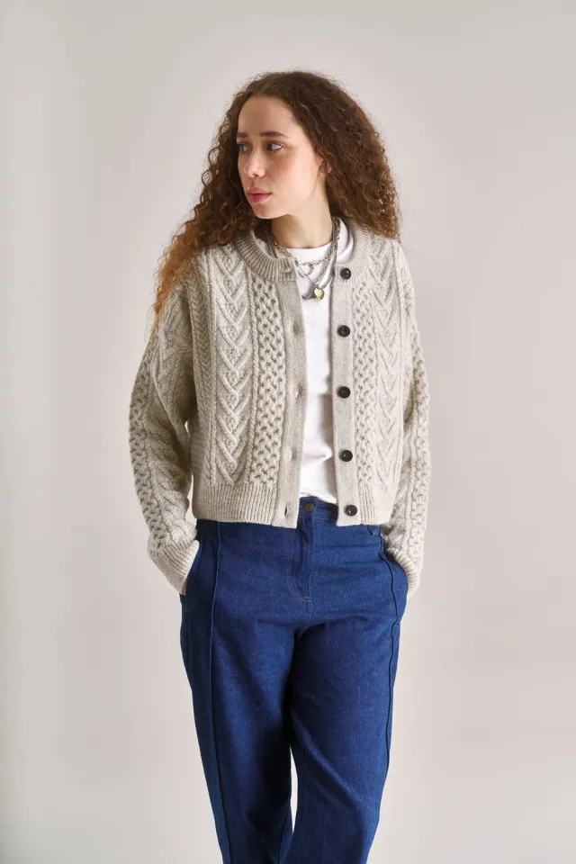 Komodo Charlie Cardigan Natur Lambswool