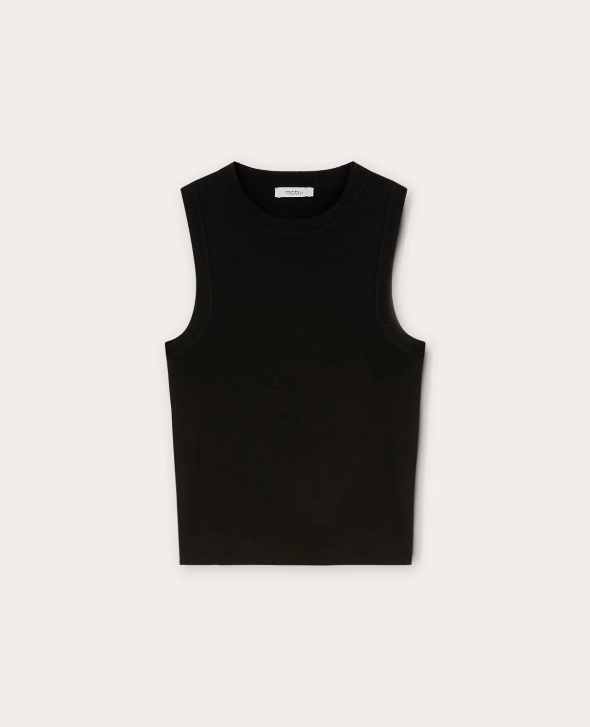 Motivi Spring Summer 24 Top Rippenstrick Rundhals ärmellos
