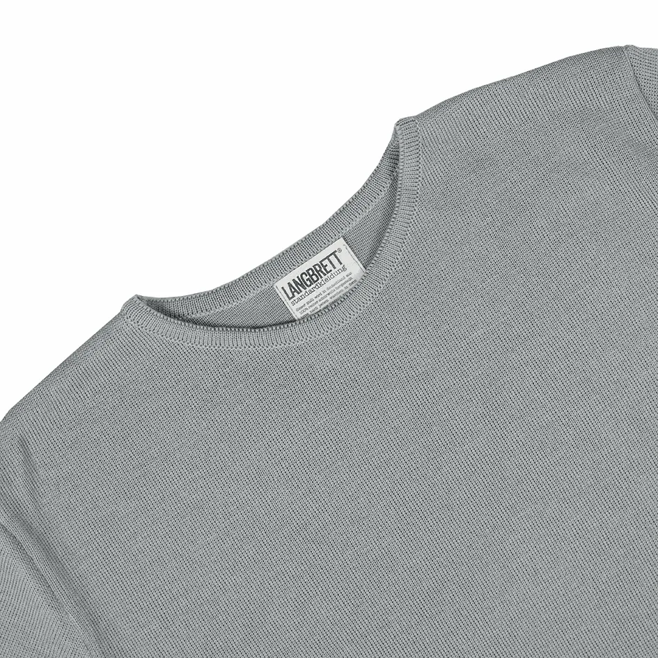 Langbrett Feinstrick Merinowolle Pullover marine fein