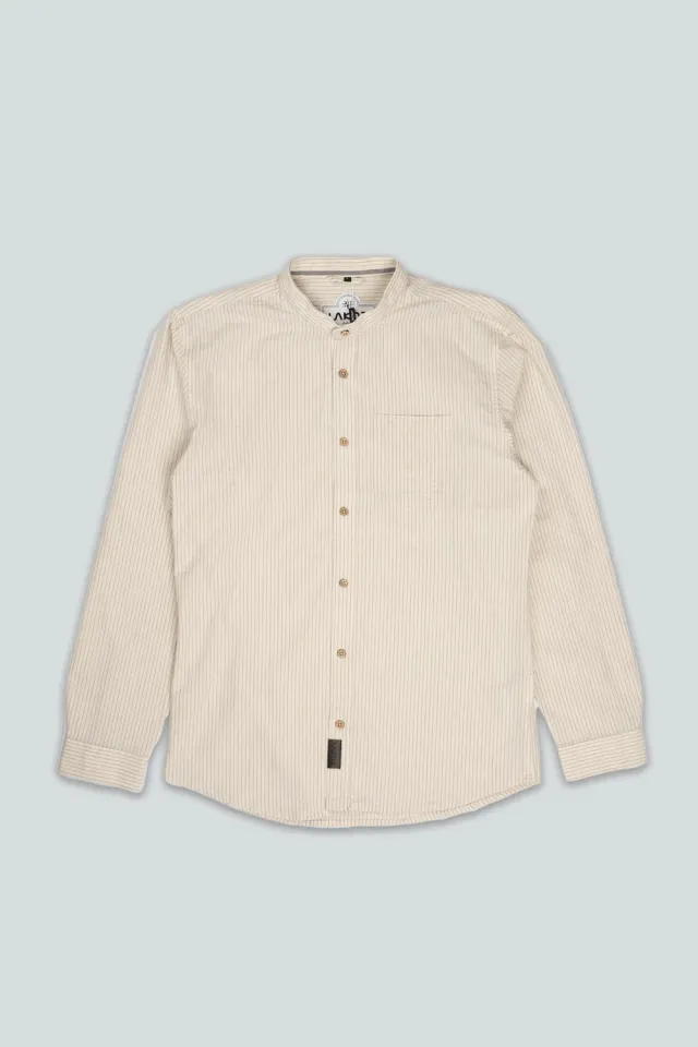 LAKOR Linus Light Hemd Off White Streifen