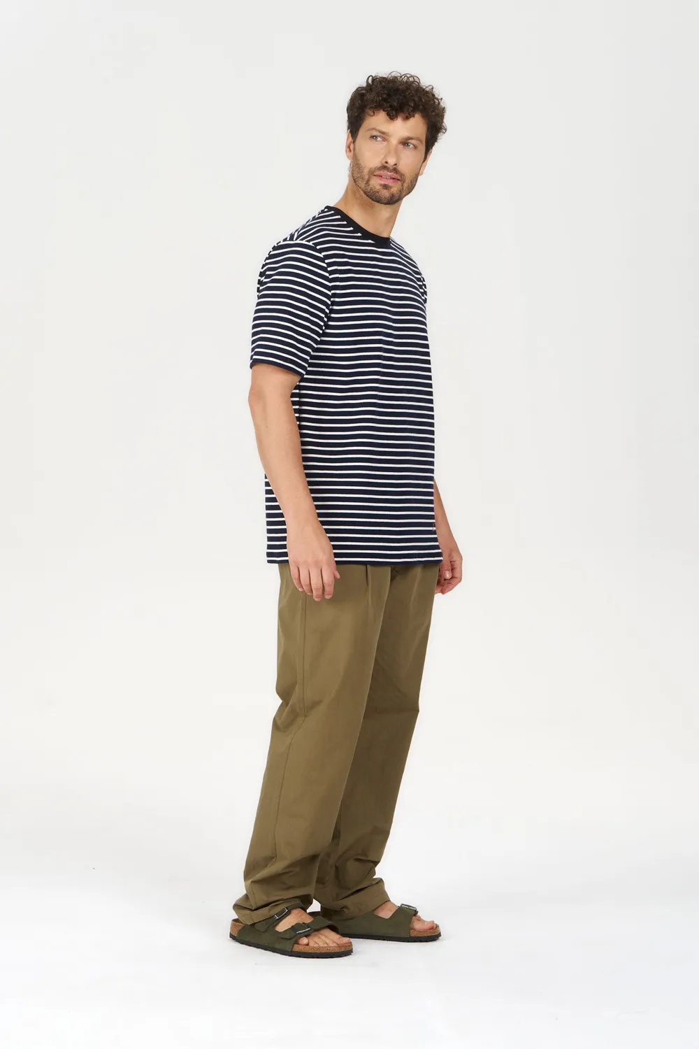 Komodo Claude T-Shirt Navy-Streifen Bio-Baumwolle