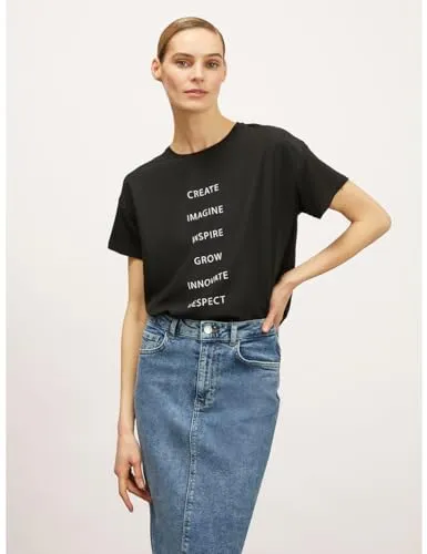 Motivi T-Shirt Boxy Druck Strasssteine