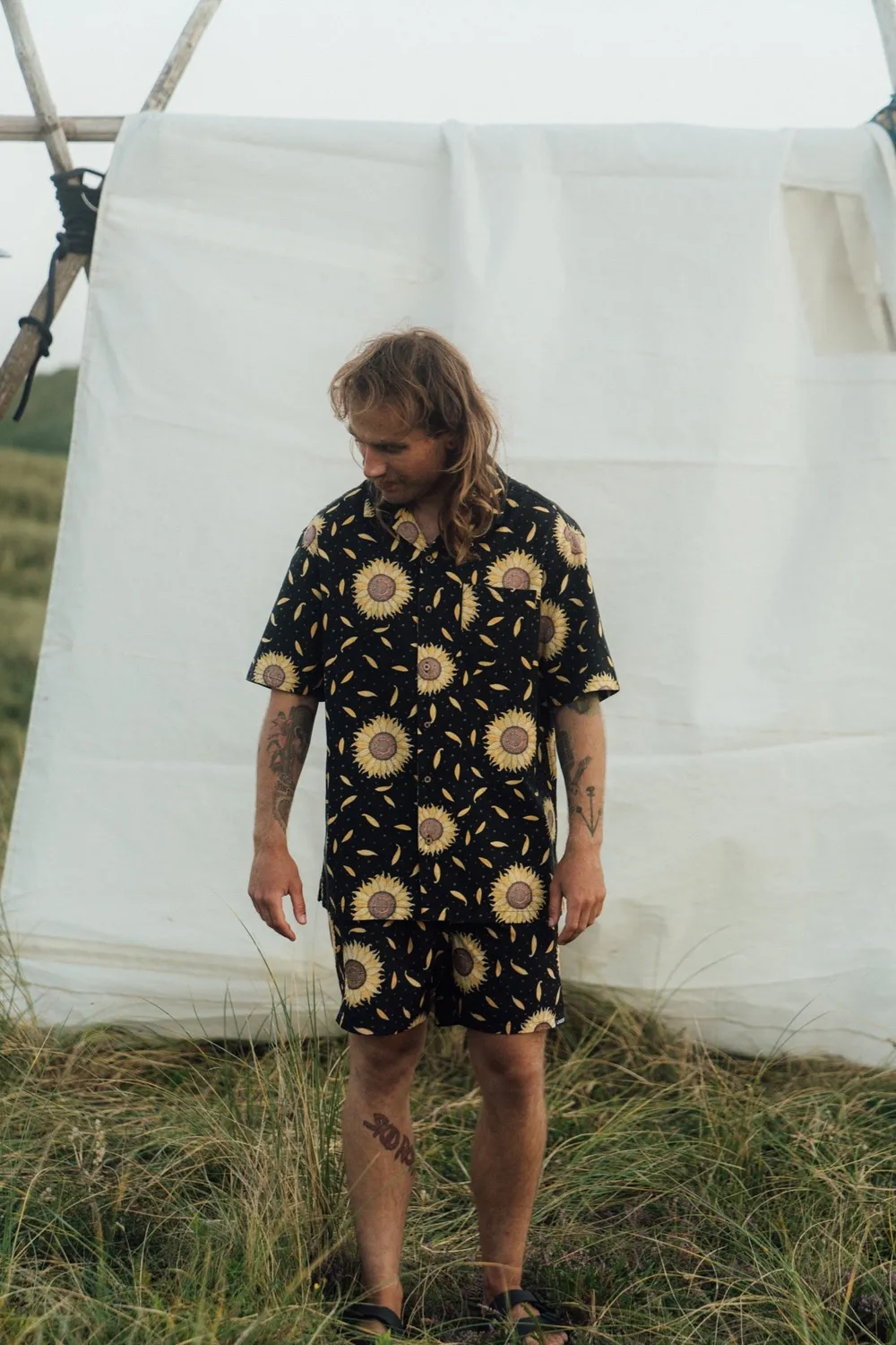 LAKOR Sunflower Swim Shorts Moonless Night recycelt